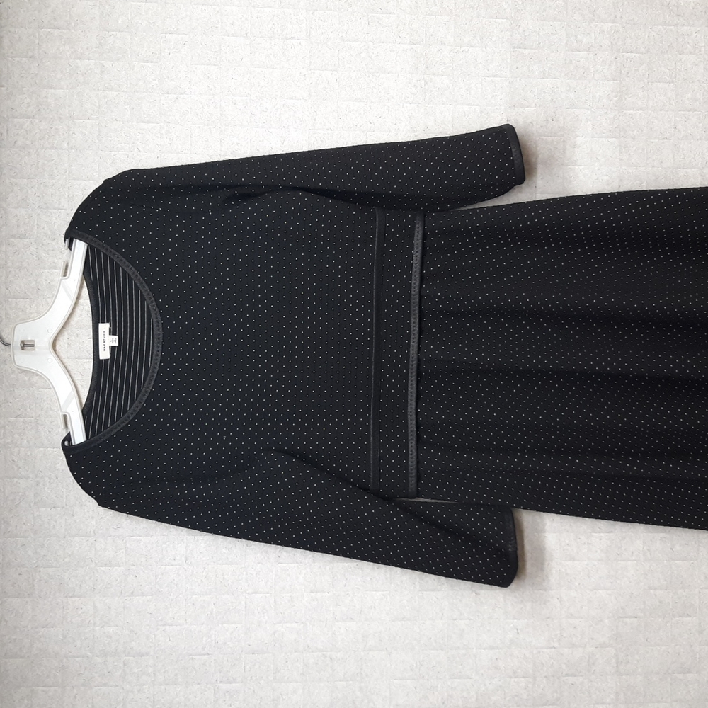 Max Studio Black Knit Polka Dot Dress